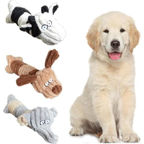 Cute Pet Dog Cat Plush Squeak Sound Toys Funny Animal Shape Pet Puppy Bite Resistant Chew Toys Pet Dog Training Accessories