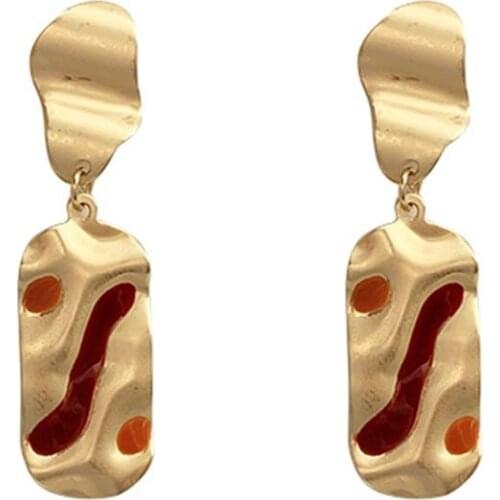 10 pair / lot fashion jewelry accessories cute sweet gold metal irregular earrings