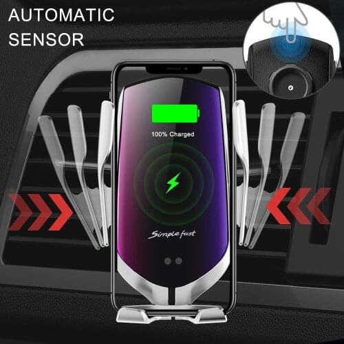 2021 The new 15W Qi Car Wireless Charger for iPhone 12 11 XS XR X 8 Magnetic USB Infrared Sensor Phone Holder Mount