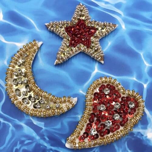 New Fashion Stars Moon Love Patch Cloth Flowers DIY Clothes Earrings Accessories Sweater Patches for Clothes Bags Sock