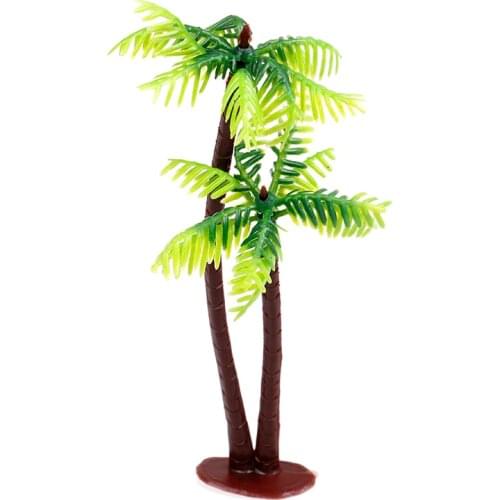 One Or 2pcs Mini Coconut Tree Plastic Simulation Aquarium Green Fake Water Plants Fish Tank Aquarium Plants Aquarium Supply