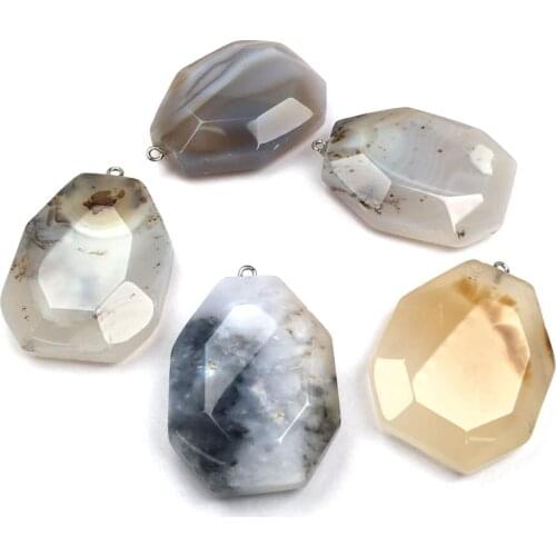 Natural Stone agates Pendant irregular shape Exquisite Pendants charms for Jewelry making DIY Necklaces Accessories 30x45mm
