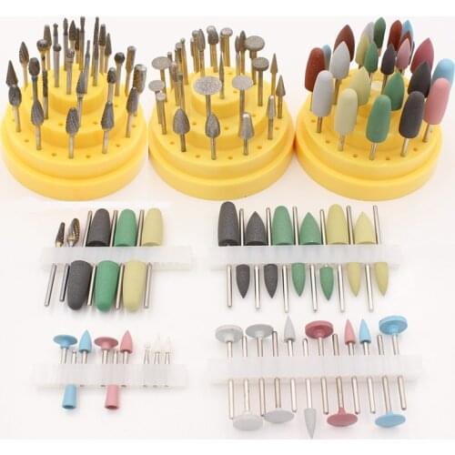 Dental Light Curing Resin Polishing Kit for Low-Speed Handpiece Porcelain Teeth Polish Silicon Rubber Silicon Carbide Grinding