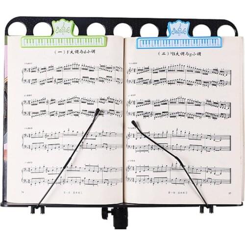 Portable Musical Note Page Clip Clamp Scale Pattern Music Folder Clips 2021 Bookmark Page Sheet Holder Plastic Clamp