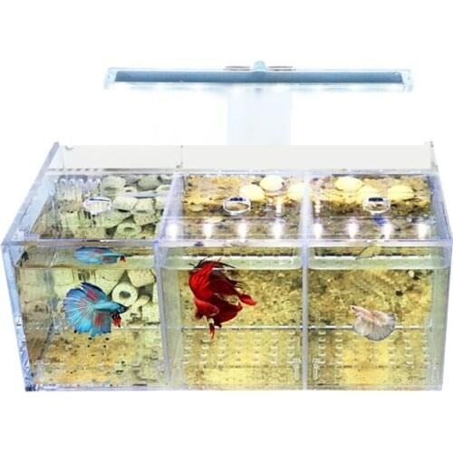 Promotion! Aquarium LED Acrylic Betta Fish Tank Set Mini Desktop Light Water Pump Filters-Triple