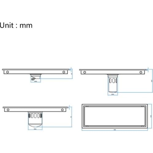 Rectangle Insert Floor Linear Waste Grates Shower Drain Invisible Floor Drainer N58A