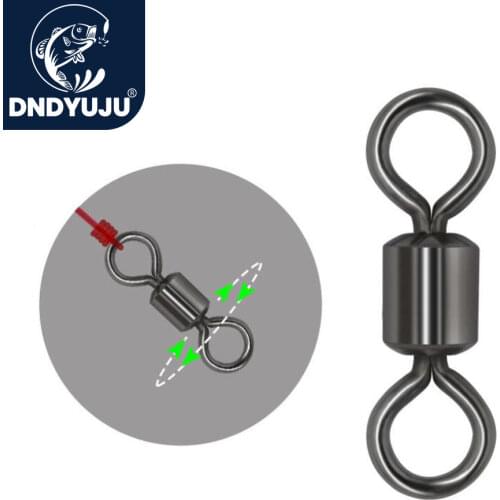 DNDYUJU 1000pcs Stainless Steel Fishing Connector Eight Word Ring Connector Rolling Swivel Solid Ring Fishing Hook Accessories
