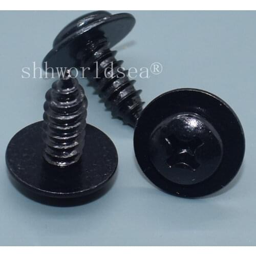 Shhworldsea 100PCS Round head cross tapping screw auto metal retainer cilp car metal fasteners automotive metal fastners