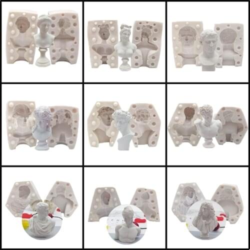 Meibum Retro Celebrity Head Portrait Silicone Fondant Cake Mold Simulation Sculpture Chocolate Paste Sugar Craft Decorate Mould