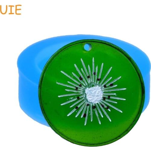 SYL109U 28.8mm Kiwi Slice Pendant Silicone Mold - Fruit Mold Cake Decorating, Fondant Craft, Chocolate, Jewelry Resin, Candy Wax