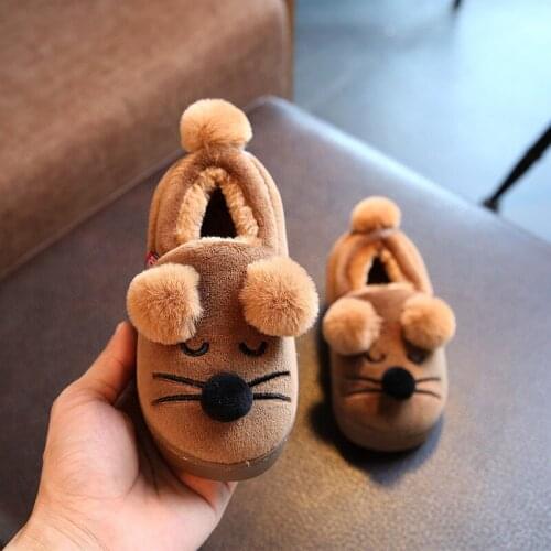 Winter childrens baby indoor slippers kids boy cotton shoes home slippers soft bottom girls warm shoes