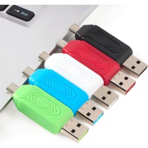 Universal Card Reader Mobile phone PC card reader Micro USB OTG Card Reader OTG TF / S-D flash memory Wholesale