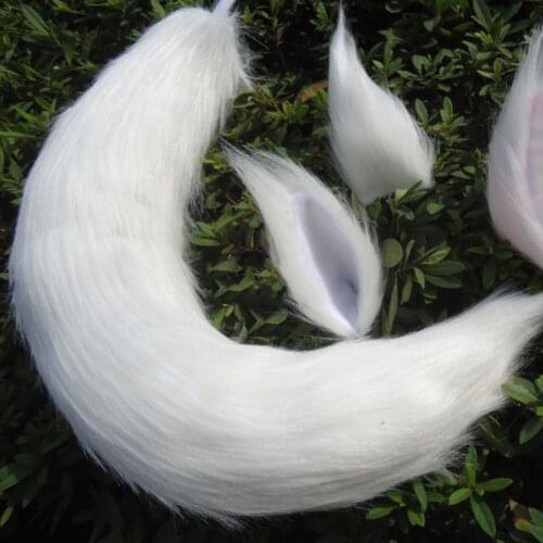 Japanese Anime Fox Tail and Ears Set Cosplay Props Kamisama Kiss Kamisama Hajimemashita Fox Ear Tail Plush Long Fur Neko Ears Pa