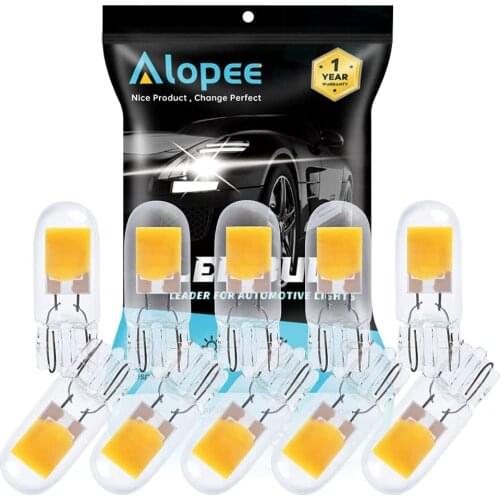 10pcs T10 Warm White COB Light Source LED Bulb Replacet for 194 W5W 168 2825 501 Halogen bulb Interior Lights License Plate Bulb