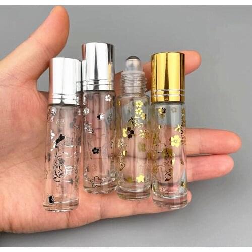 10/30pcs 10ml Essential Oil Bottle Roller Ball perfume sample bottle Glass Roll On Durable Cosmetic Containers