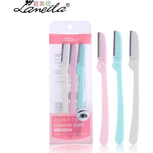 3pcs Portable Eyebrow Razor Shaver Eye Brow Shaper Face Razor Facial Hair Remover For Unisex Beauty Eyebrow Trimmer Makeup Tools