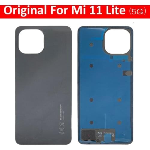 5PCS For Xiaomi Mi 11 Lite Original New Back Battery Cover Door Housing Case With Glue Adhesive Sticker Phone Replacement Parts