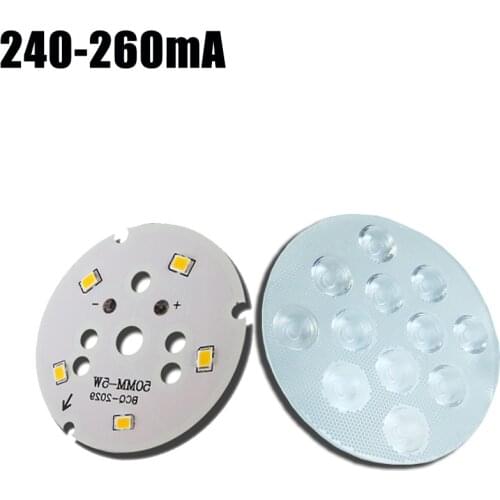 5pcs/lot LED Chip 240-260mA Rail Light Source 3w 5w 7w 9w 12w 18w Lamp Board 2835 Lens Warm White For Downlight Ceiling Light