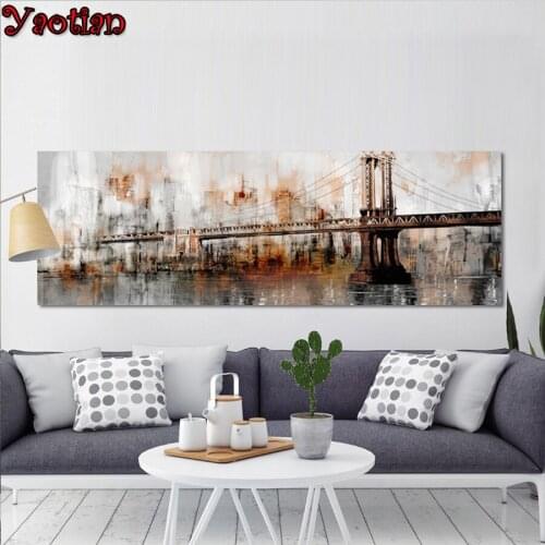Abstract George Washington Bridge Landscape Diamond Mosaic Painting Rhinestones Embroidery 5D Diamond Painting Accessories