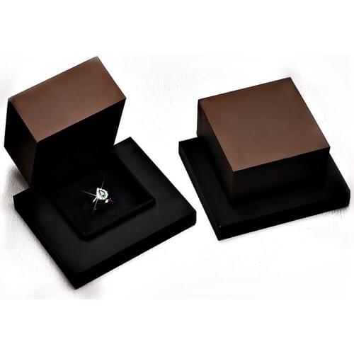 Alis Silver Light Brown Wood Ring Box