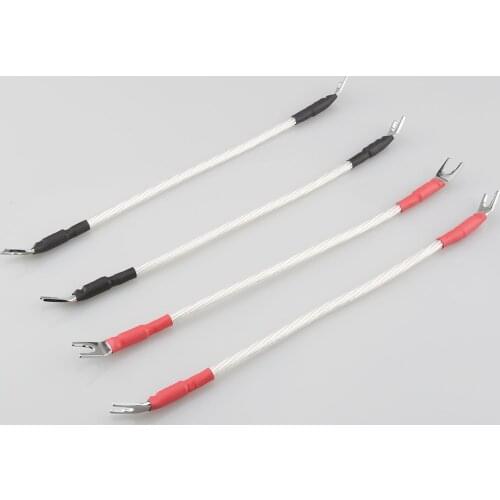 Audiocrast Odin Jumper Links 4 x 20cm HIFI Jumper Cable OFC Speaker Cable Rhodium spade to Spade Plugs