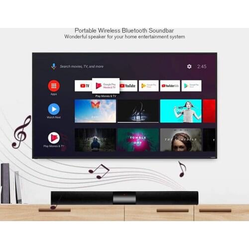20W Wireless Bluetooth Soundbar Speaker With Built-in Subwoofer 4 Speaker Surround Sound Bar 2.0 Channel For Home PC TV Phone