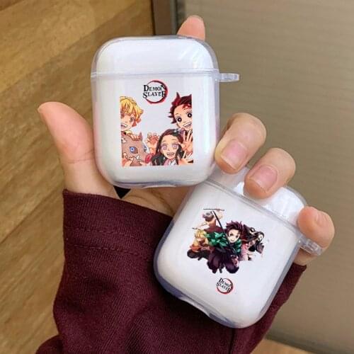 Kamado Nezuko Kimetsu no Yaiba Demon Slayer Earphone Case for Airpods 1 2 Wireless Bluetooth Headphone Soft TPU Clear Cover Capa