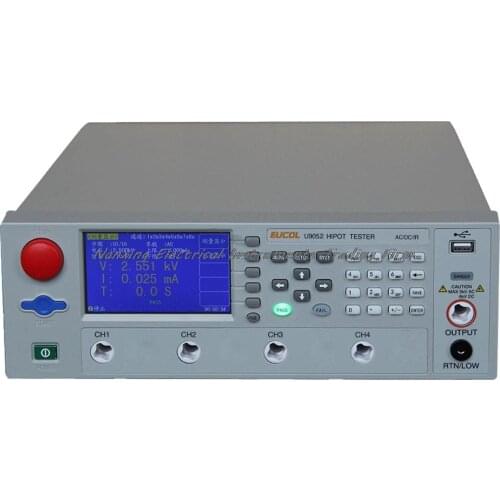 Eucol U9052 4-Channel Hipot Tester AC:5kV, DC: 6kV, AC 30mA,DC 10mA Insulation resistance test:0.1-10G OHMS