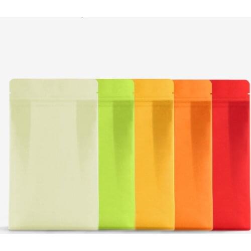 Ferimo 50pcs Organ stand up zip lock bag varies size packaging storage zipper seal bags kraft paper pouch large package