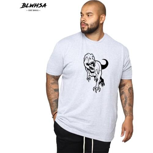 BLWHSA Dinosaur Printing T Shirt Men Cartoon Fashion Short Sleeve Summer T-shirt Animal Dinosaur Printed College Style Plus Tops