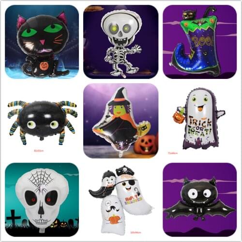 Halloween Black Orange Latex Balloon Pumpkin Skeleton Halloween Party Decoration Helium Balloons Kids Toys Bar Party Decor