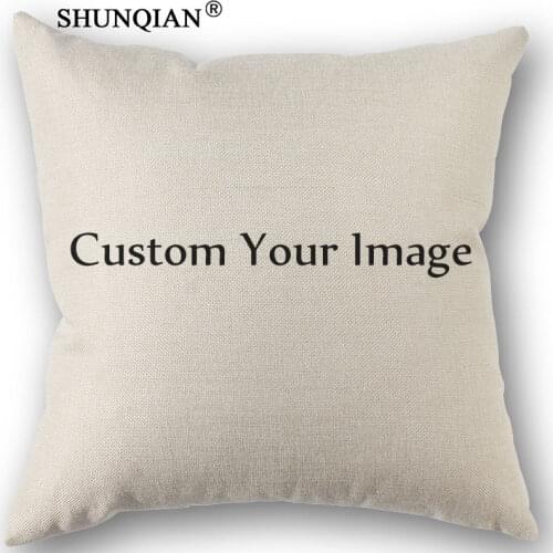 Custom Linen Cotton Pillowcase Pillow Cover Home Textiles Decorative Pillowcase Customize Gift 45x45cm One side