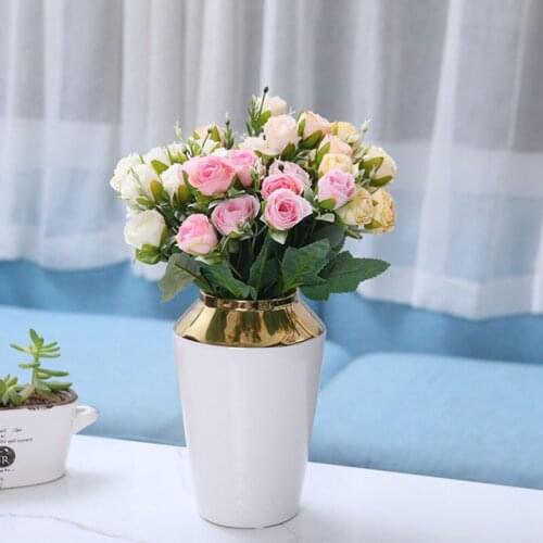 Artificial Roses Artificial Flowers Home Wedding Garden Decoration Long Branch Bouquet DIY Bridal Silk Artificial Flower Accesso