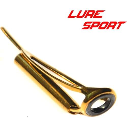LureSport 10 pcs Gold frame MN Top guide Sic ring guide rod repair Fishing Rod Building component Repair DIY Accessory