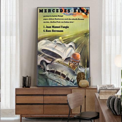 Mercedes-BZ Car Racing Poster On Canvas Painting And Print Wall Art Picture For Living Room Home Decor Frameless