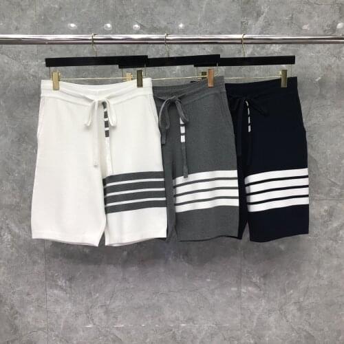 2021 Fashion TB THOM Brand Casual Shorts Men Summer Wool Cotton Casual Sports Trousers Knee Length Jogger Track Pants