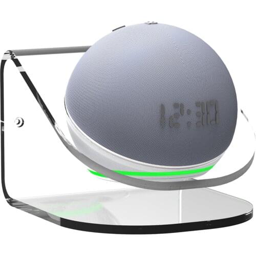 Wall Mount For Echo Dot 4 Acrylic Bracket Wall Mount Stand Holder Space Saving Solution For Smart Speaker Shelf Rack