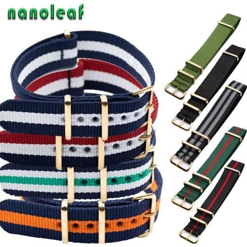 Premium Nylon Watch Band Durable Striped Strap 18mm 20mm 22mm for NATO Fashion Casual Watches Replacement Accessories