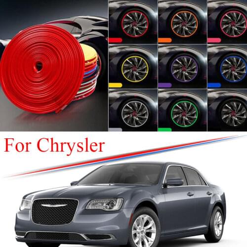 9 Colors Car Wheel Hub Rim for Chrysler 300C 200 Sebring Grand Voager Edge Protector Ring Tire Strip Guard Rubber Decals 8M