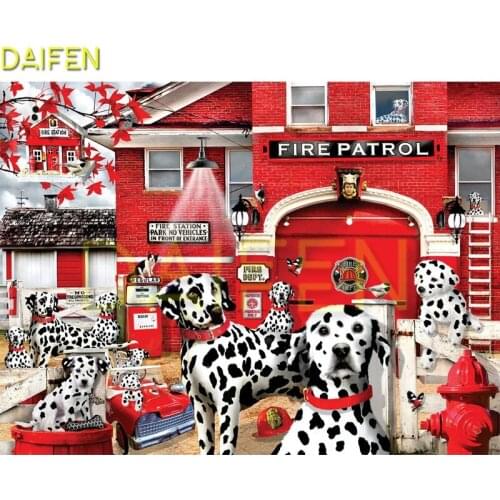 Full Square Diamond embroidery Cross stitch Dalmatian fire hydrant DIY Diamond painting Full Round Diamond mosaic Dalmatian car