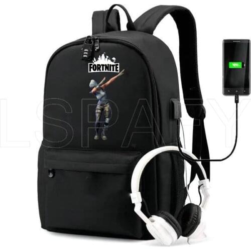 USB Charger School Bags for Teenage Fortnite Boys &Girls Print Backpack Mens Laptop Bagpack Travel Rucksack