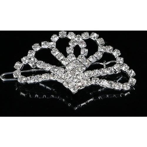 Rhinestone floral tiara charm pets or girls hair clip jewelry ornament accessories 6pcs lot new free ship