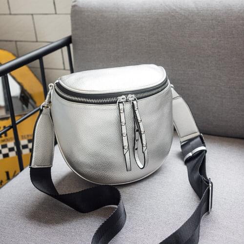 Retro Rivet Shoulder Bag For Women Semicircle Saddle Bag PU Leather Crossbody Bag Round Handbag Simple Lady Pouch Clutch Bolsos