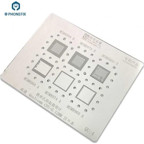 PHONEFIX Qualcomm MSM8994 MSM8974 BGA Reballing Stencil for Phone Universal Solder Template 0.12MM Direct Heating Rework Tool