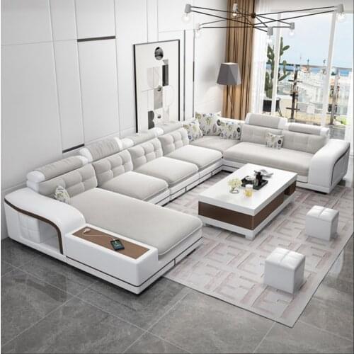 Corner detachable washable leather cloth in modern living room