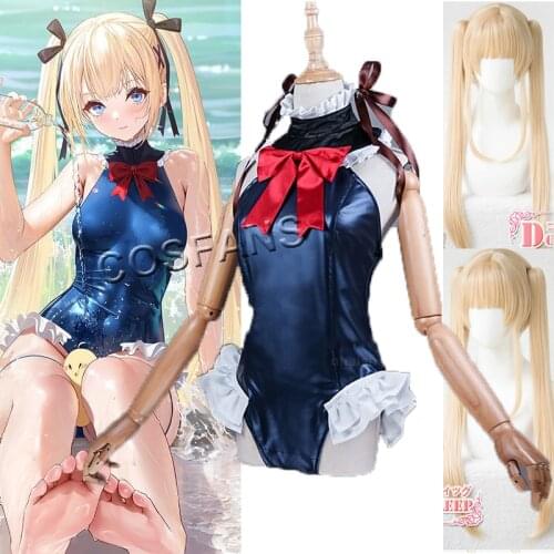 Anime Azur Lane HMS Marie Rose Game Suit Sexy Swimsuit Swimwear Uniform Cosplay Costume Bikini Halloween Women And wig