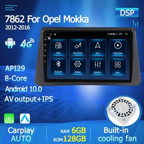 128GB Android 10.0 Auto CarPlay Car Radio Multimedia Video Player For Opel Mokka 2012 2013 2014 2015 2016 GPS 2 din dvd Stereo
