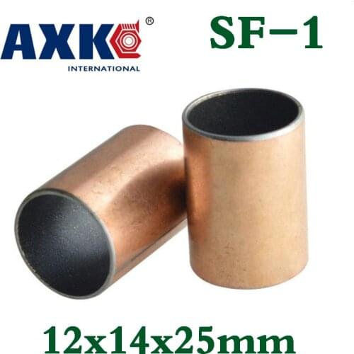 Free Shipping Axk 10pcs Sf1 Sf-1 1225 10pcs1225 12*14*25 Self Lubricating Composite Bearing Bushing Sleeve 12x14x25mm