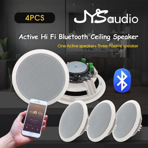 4pc Wireless Bluetooth In Ceiling Speaker Built-in Amplifier HiFi Home Kitchen Stereo System Loudspeaker Background Music Player