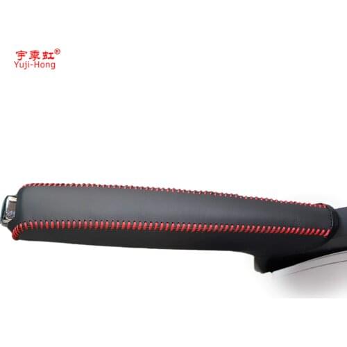 Yuji-Hong Car Handbrake Covers Case for Citroen C4 C-Quatre 2011 Auto Handbrake Grips Genuine Leather Cover